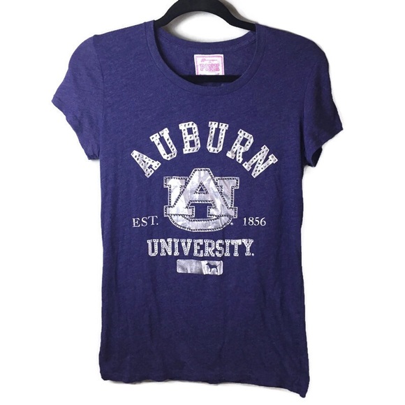 PINK Victoria's Secret Tops - VS Pink Auburn University Rhinestone Tee Sz Large